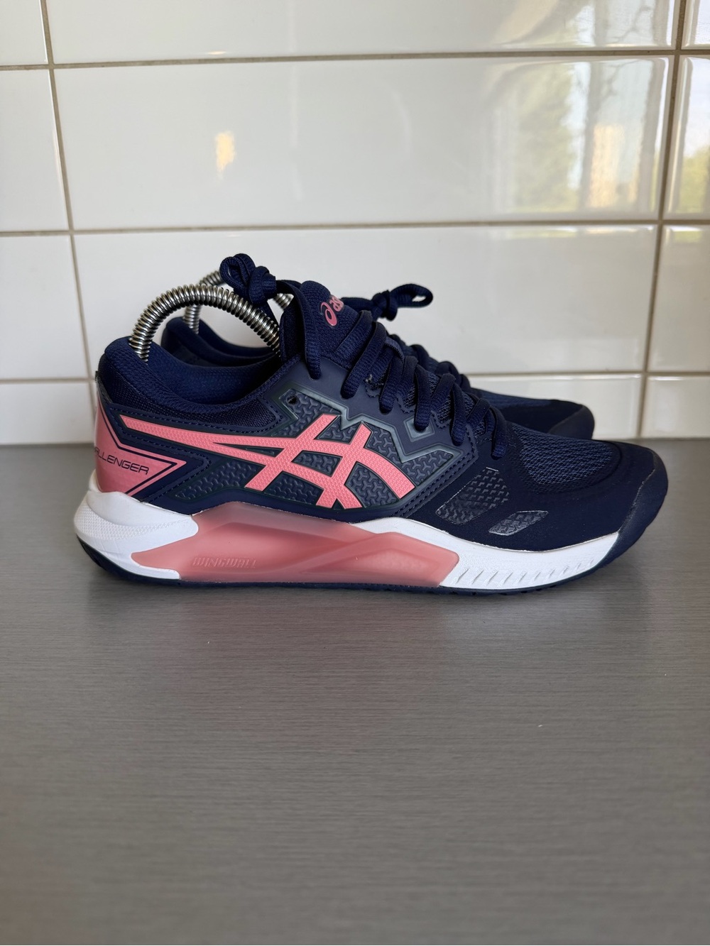 ASICS Challenger 13 Navy and Pink Women's Tennis Shoes